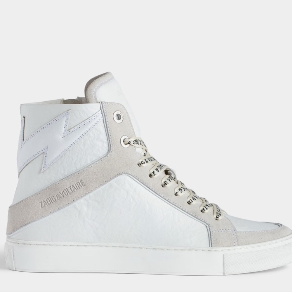 Zadig & Voltaire High Flash High-Top Crinckled Sneakers Size 41 eu, US-10
